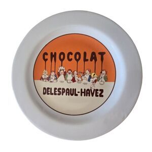 Pottery Barn Ceramic Chocolate Dessert Plate, Orange Chocolat Delespaul-Havez